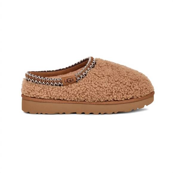 NEW UGG women's tasman maxi curly slippers in chestnut